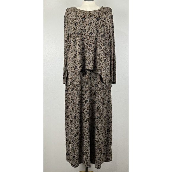 Rabbit Designs Dresses & Skirts - Rabbit Designs Floral 2-Piece Dress Set Size 20W VTG USA Sleeveless Long Sleeve